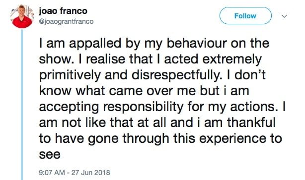 Joao Franco Apologizes For His Behavior On Below Deck Mediterranean