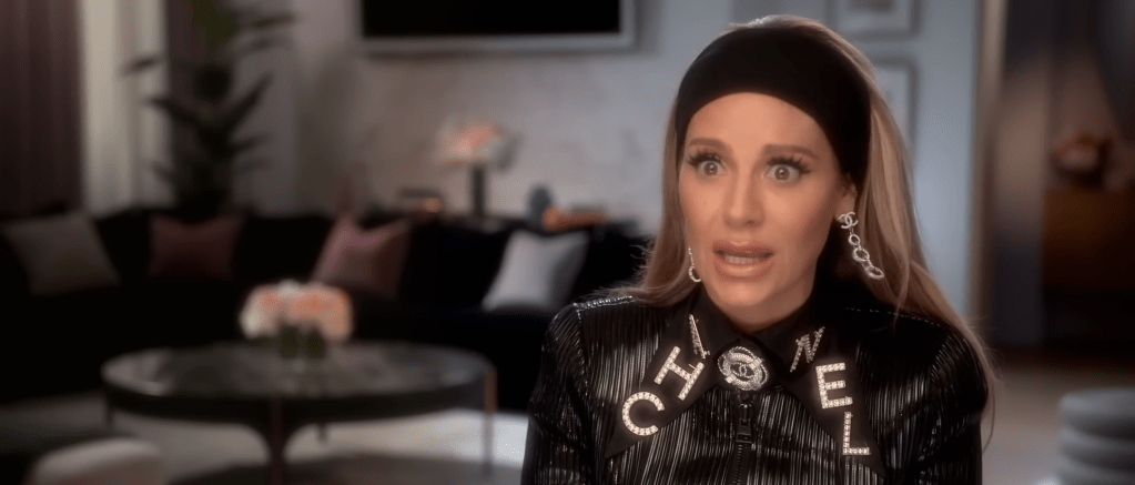 Dorit Kemsley in a RHOBH Season 13 Chanel confessional look.