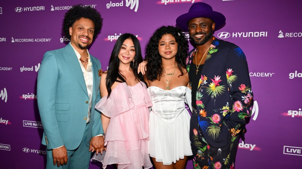 Jason Fordham, Mandie Taketa, Maile Masako Brady, and Wayne Brady at GLAAD's 5th Annual #Spiritday Concert