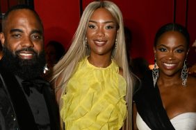 Riley Burruss with stepdad Todd Tucker and mom Kandi Burruss.