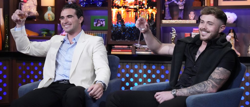 Below Deck Med Season 9 stars Joe Bradley and Nathan Gallagher on WWHL with Andy Cohen