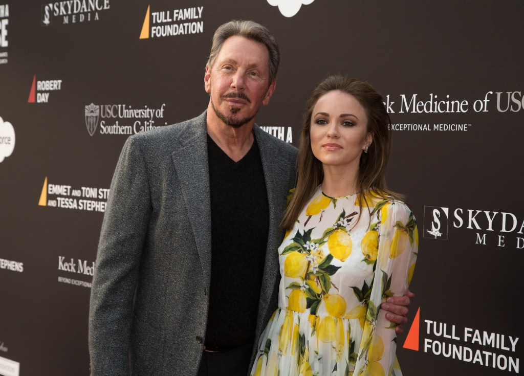 Nikita Kahn with her former lover, billionaire Larry Ellison.