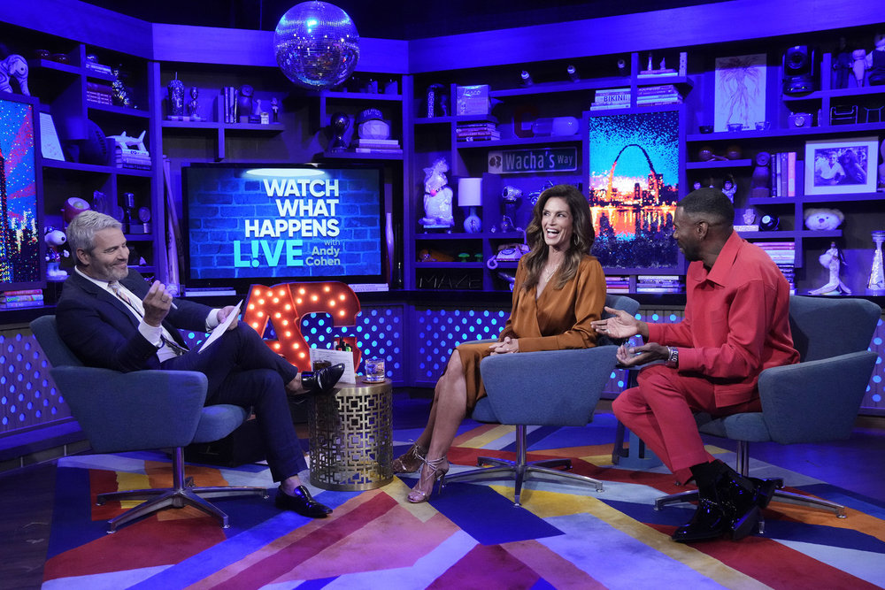 Andy Cohen, Cindy Crawford, and Colman Domingo on Watch What Happens Live