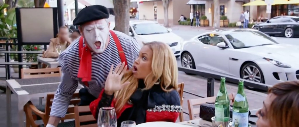 Real Housewives of Potomac's Gizelle Bryant and a mime.