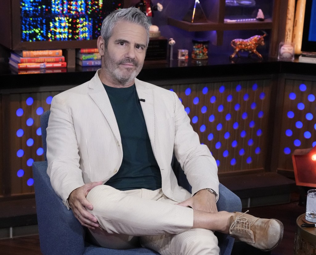 Andy Cohen looking confused on WWHL.