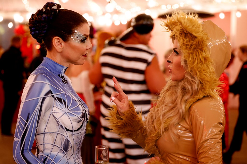 Heather Dubrow and Jennifer Pedranti at a costume party in RHOC Season 17.