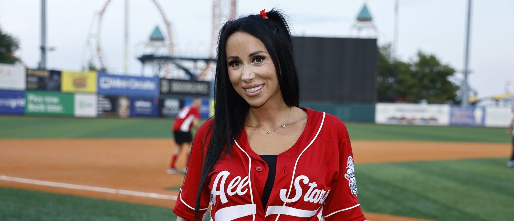 RHONJ star Rachel Fuda at a charity softball game.