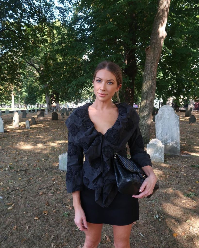 Stassi Schroeder at a cemetary. 