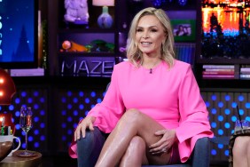 Tamra Judge in a pink dress on WWHL.