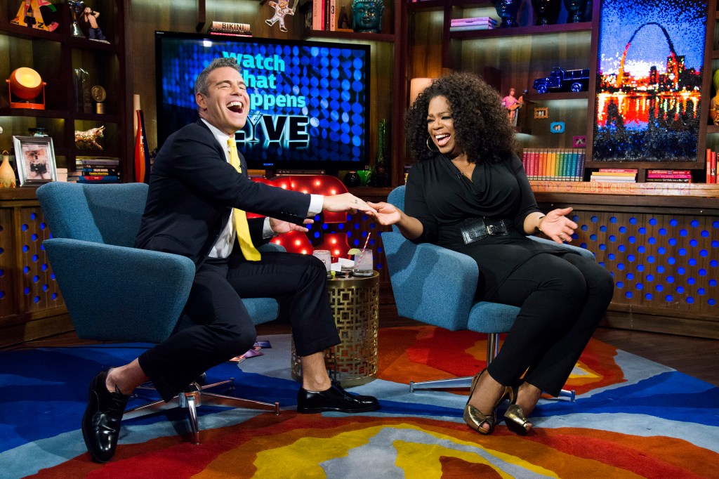 Andy Cohen and Oprah Winfrey on WWHL.