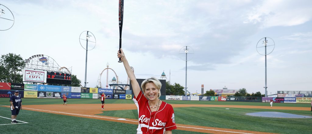 RHONY alum Dorinda Medley at a charity softball game.