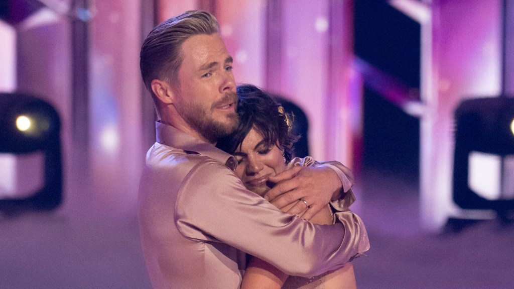 Derek Hough and Hayley Erbert on DWTS Season 33 following her return to the show