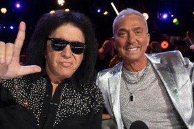 Gene Simmons with Bruno while guest-judging DWTS.