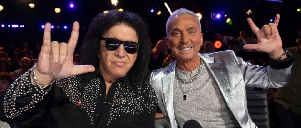 Gene Simmons with Bruno while guest-judging DWTS.