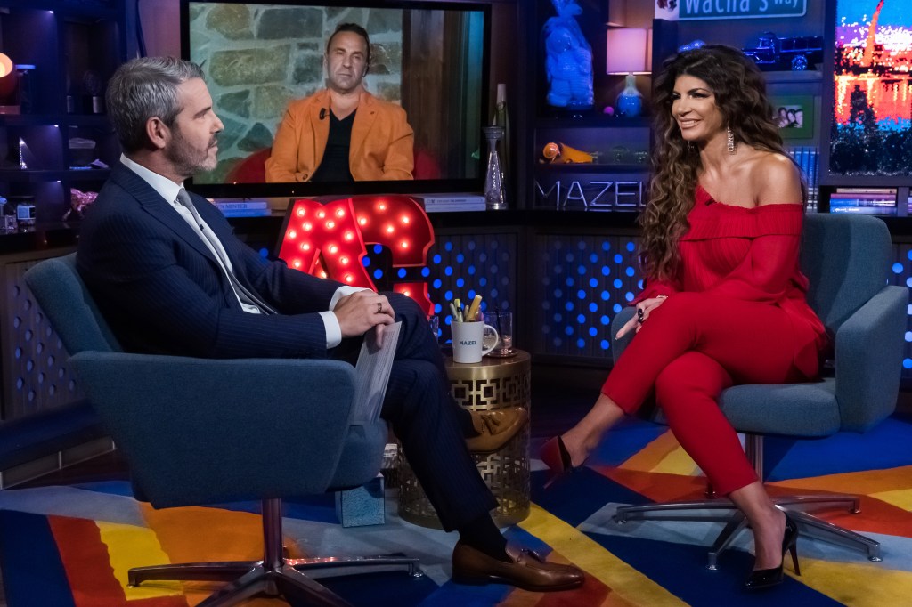 Andy Cohen with Teresa Giudice on WWHL.