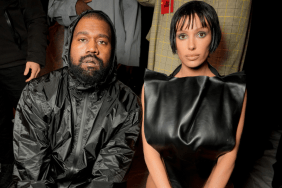 Kanye West and Bianca Censori at Marni RTW Fall 2024 as part of Milan Ready to Wear Fashion Week held on February 23, 2024 in Milan, Italy.