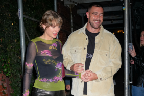 Taylor Swift and Travis Kelce have dinner at Waverly Inn on October 15, 2023 in New York City.