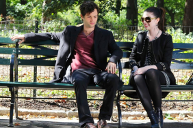 Michelle Trachtenberg and Penn Badgley are seen on set of 'Gossip Girl'