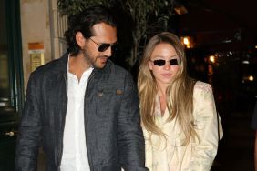 Jonathan Davino and Sydney Sweeney are seen leaving a Italian restaurant on July 11, 2024 in Paris, France.