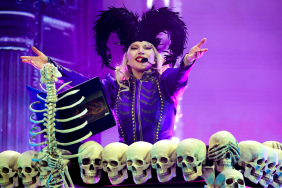 Lady Gaga performs at the Coachella Stage during the 2025 Coachella Valley Music and Arts Festival at Empire Polo Club on April 11, 2025 in Indio, California.