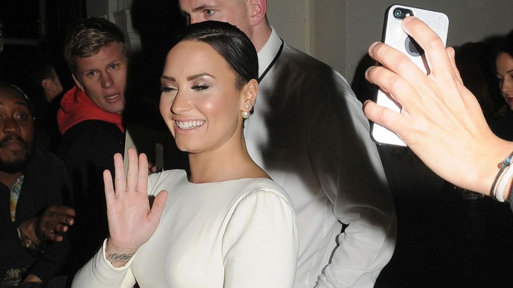 Demi Lovato is seen leaving the Royal Variety Performance at the Palladium Theatre on November 13, 2014 in London, England.