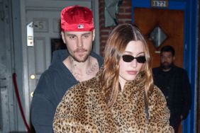 Justin Bieber and Hailey Bieber are seen on February 06, 2025 in New York City.