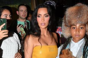 Kim Kardashian and daughter North West are seen out for dinner at the Polo Bar on August 14, 2024 in New York City.