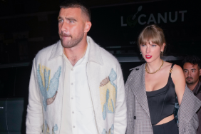 Travis Kelce and Taylor Swift arrive at SNL Afterparty on October 15, 2023 in New York City.