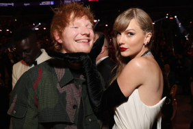 Ed Sheeran and Taylor Swift attend during the 66th GRAMMY Awards at Crypto.com Arena on February 04, 2024 in Los Angeles, California.