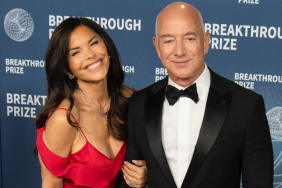 Lauren Sanchez and Jeff Bezos attend the 2025 Breakthrough Prize Ceremony at Barker Hangar