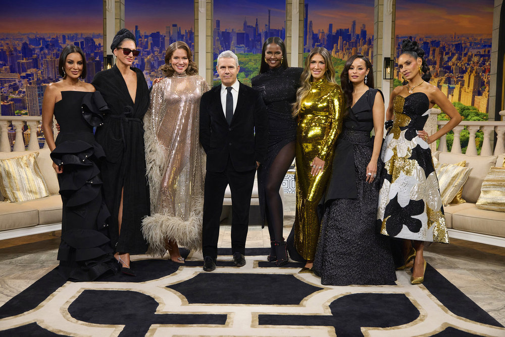 The cast of RHONY Season 15 with Andy Cohen 