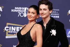 Timothée Chalamet and Kylie Jenner attend the photocall during the 70th David Di Donatello at Cinecittà Studios