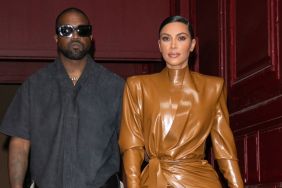 Kim Kardashian West and husband Kanye West leave K.West's Sunday Service At Theatre Des Bouffes Du Nord - Paris Fashion Week Womenswear Fall/Winter 2020/2021 on March 01, 2020 in Paris, France.