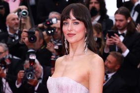 Dakota Johnson attends the "Highest 2 Lowest" red carpet at the 78th annual Cannes Film Festival at Palais des Festivals on May 19, 2025 in Cannes, France.