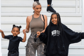 Chicago West, Kim Kardashian and North West are seen at the American Dream Mall on July 12, 2022 in East Rutherford, New Jersey.
