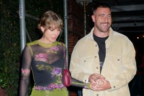 Taylor Swift and Travis Kelce have dinner at Waverly Inn on October 15, 2023 in New York City.