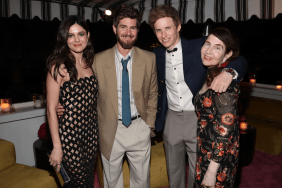 Monica Barbaro, Andrew Garfield, Eddie Redmayne and Lynn Hirschberg, W Magazine Editor at Large, attend W Magazine's Annual Best Performances Party at Chateau Marmont on January 04, 2025 in Los Angeles, California.