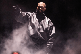 Kanye West performs onstage during the "Vultures 1" playback concert during Rolling Loud 2024
