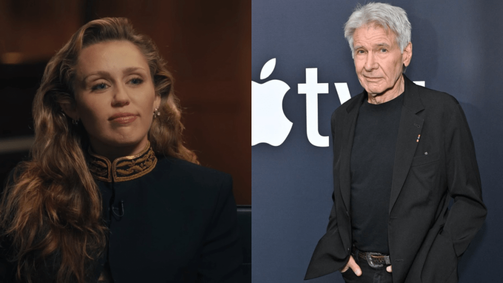 Miley Cyrus and Harrison Ford
