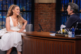 Actress Blake Lively during an interview with host Seth Meyers