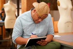 Afa Ah Loo drawing in a sketch book on Project Runway Season 17