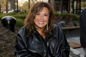 Abby Lee Miller in a black leather jacket