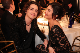 Timothée Chalamet and Kylie Jenner at the 81st Golden Globe Awards held at the Beverly Hilton Hotel on January 7, 2024 in Beverly Hills, California.
