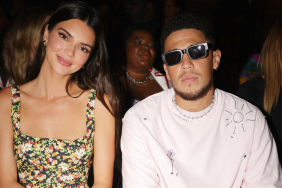 Kendall Jenner and Devin Booker at the Marni Spring 2023 ready to wear runway show front row on September 10, 2022 in Brooklyn, New York.