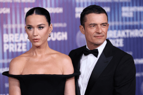 US singer Katy Perry (L) and English actor Orlando Bloom arrive at the Tenth Breakthrough Prize Ceremony at the Academy Museum of Motion Pictures in Los Angeles, California, on April 13, 2024.
