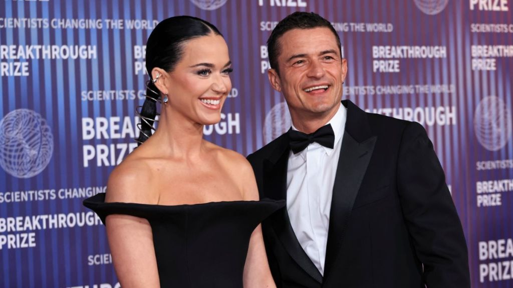 Katy Perry and Orlando Bloom at the tenth Breakthrough Prize ceremony held at the Academy Museum of Motion Pictures on April 13, 2024 in Los Angeles, California.