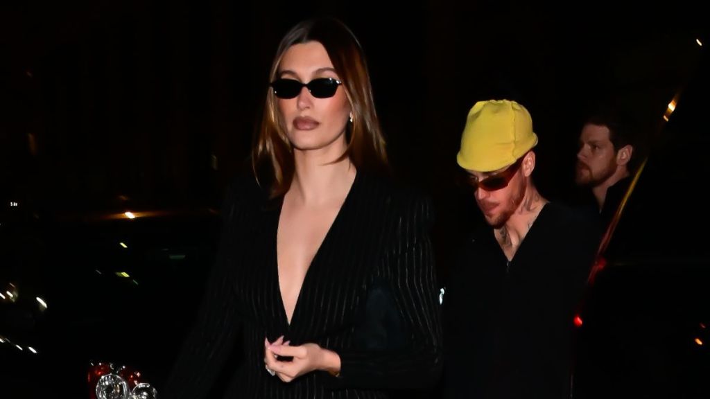 Justin Bieber and Hailey Bieber are seen on February 07, 2025 in New York City