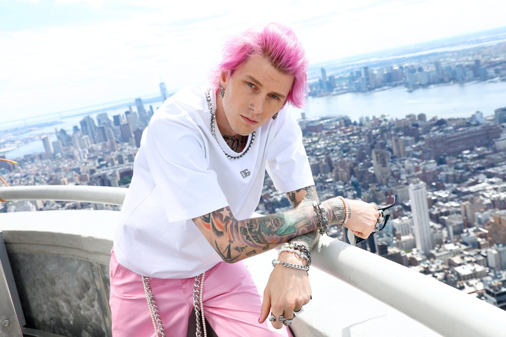 Colson with pink hair 