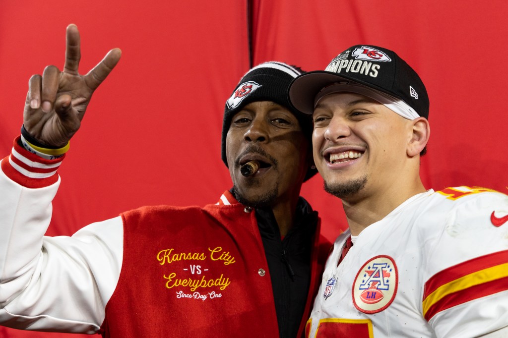 Patrick Mahomes with his dad